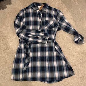 Field & Stream Women’s New XL Blue Plaid Flannel Dress